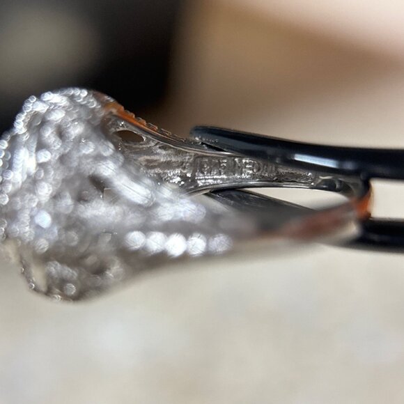 Art Deco Style Round Cut Cz Silver 925 Ring - Picture 8 of 13